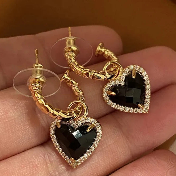 Black Diamond Gold Hoop