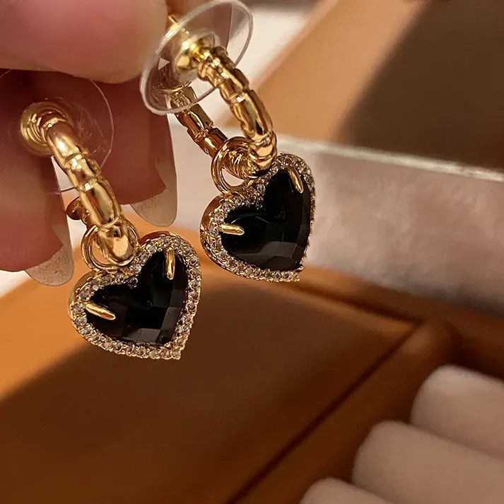 Black Diamond Gold Hoop